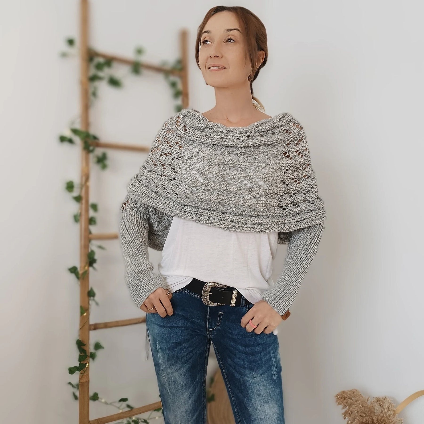 Alyssa™ Boho Gebreide Omslagdoek – Flatterend en Comfortabel voor Ieder Seizoen!