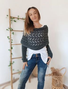 Alyssa™ Boho Gebreide Omslagdoek – Flatterend en Comfortabel voor Ieder Seizoen!