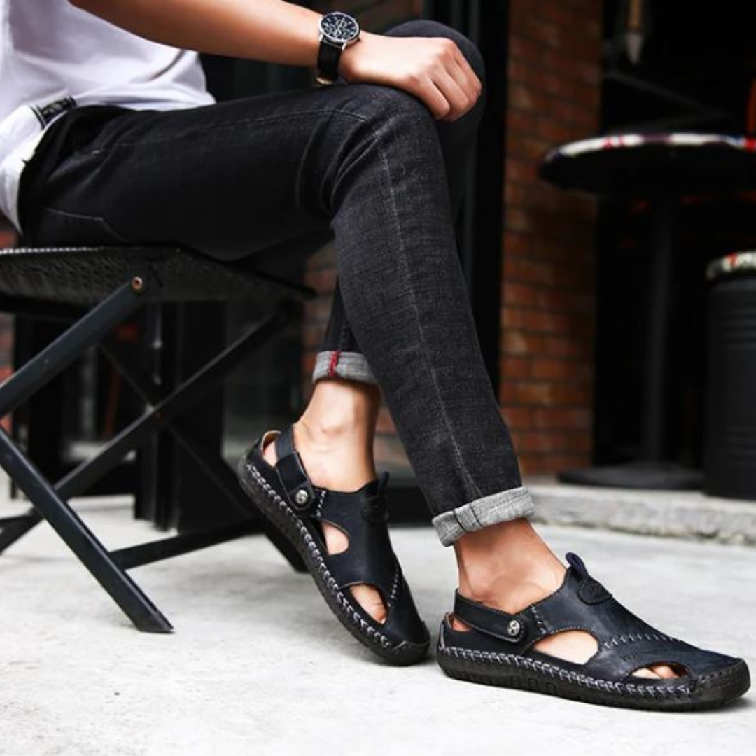 LeatherSandals™ - Zacht Lederen Heren Ademend Buitensandalen